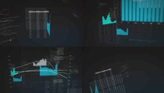 通过信息图形、股票市场、数字图形抽象技术高清在线视频素材下载