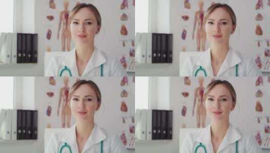 面对镜头微笑的女医生高清在线视频素材下载