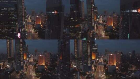 城市夜晚摩天大楼的美景高清在线视频素材下载