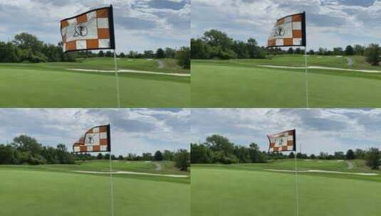 高尔夫球旗随风飘高清在线视频素材下载