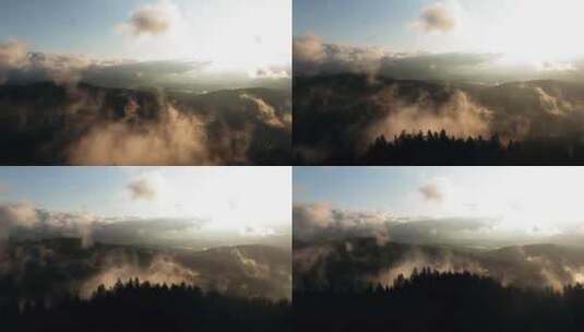 高山与森林的航拍视频高清在线视频素材下载