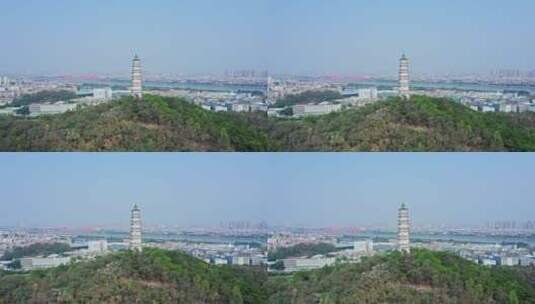 东莞航拍榴花塔远望东江大桥前进高清在线视频素材下载