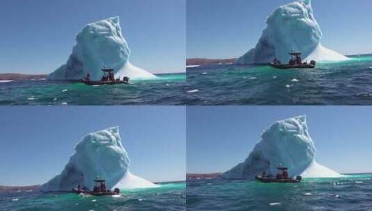 实拍海洋中一座巨大冰山景观高清在线视频素材下载