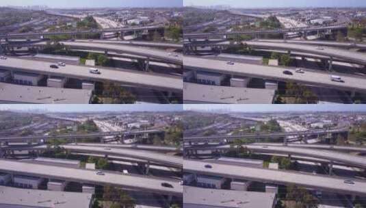 航拍高速公路上的交通高清在线视频素材下载