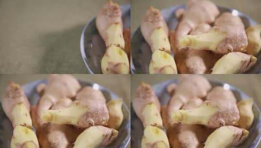 冬吃萝卜夏吃姜发芽的老姜高清在线视频素材下载