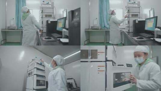 实验室视频白衣科研人员操作分离测试仪器高清在线视频素材下载