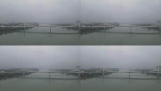 航拍湖南衡阳湘江大桥高清在线视频素材下载