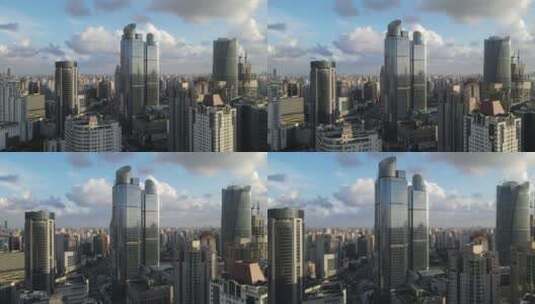 上海徐家汇全景4K航拍高清在线视频素材下载