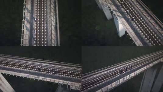 航拍高架桥铁路桥大桥铁路高清在线视频素材下载
