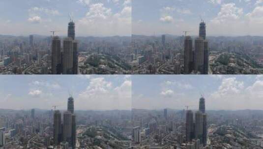 航拍 贵阳 城市 在建 商务 大厦高清在线视频素材下载