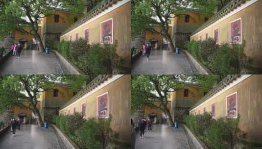 浙江普陀山观音古洞禅院建筑4K实拍视频高清在线视频素材下载
