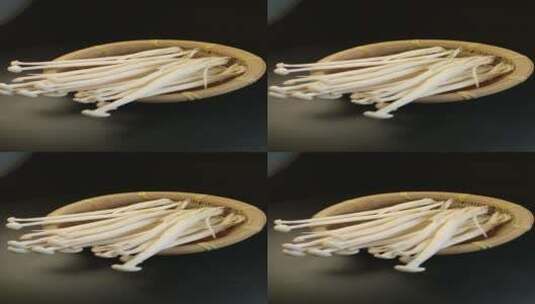 海鲜菇白玉菇食用菌美食实拍4K视频高清在线视频素材下载