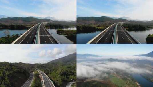 4K 海南 高速公路 琼乐高速高清在线视频素材下载