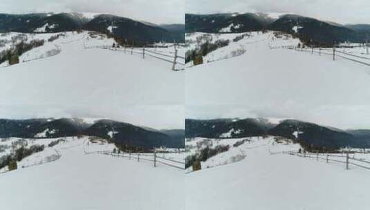 慢慢地从山上的雪坡上下来高清在线视频素材下载