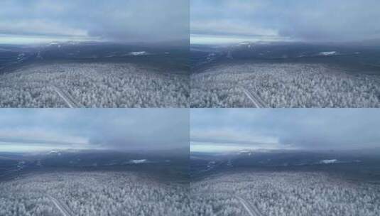 航拍雪域高山雾凇高清在线视频素材下载
