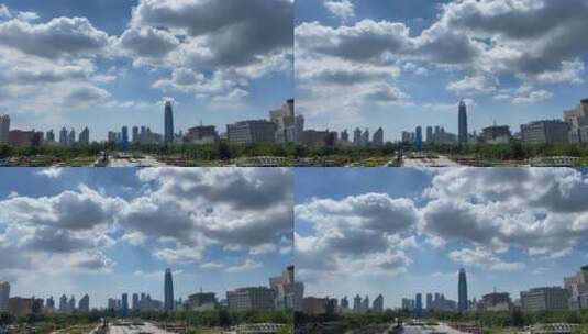济南泉城广场，地标建筑高清在线视频素材下载