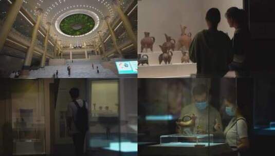 参观博物馆的人 山东博物馆高清在线视频素材下载
