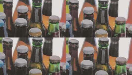 白色背景上的封闭式啤酒玻璃瓶高清在线视频素材下载