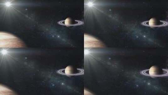 从木星到土星穿越太阳系的飞行高清在线视频素材下载