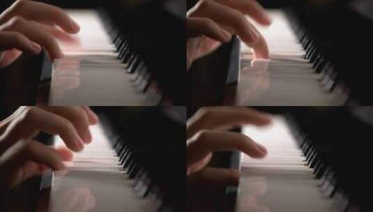 一位详细弹钢琴的音乐家的手高清在线视频素材下载