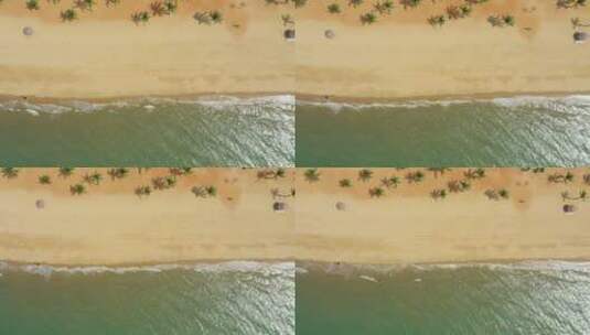 海浪沙滩俯拍4k高清在线视频素材下载