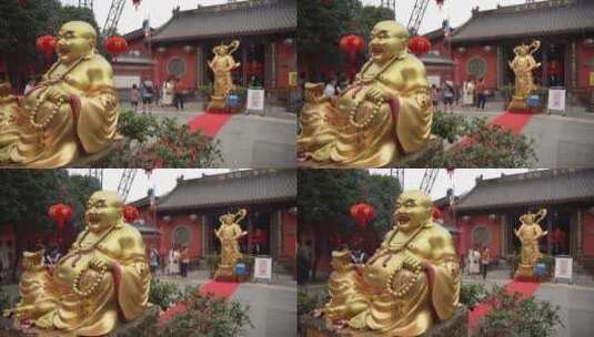 杭州北高峰灵顺寺-天下第一财神庙高清在线视频素材下载