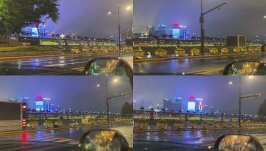 上海封城中的雨天外滩夜景高清在线视频素材下载