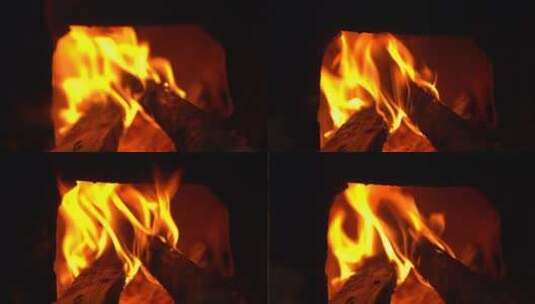生火 火 烧火 土灶 火焰高清在线视频素材下载