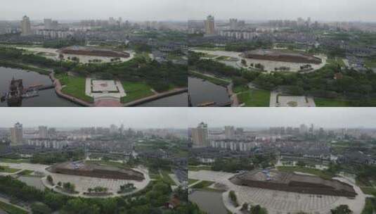 城市航拍湖北荆州城市风光高清在线视频素材下载