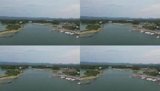 旅游景区湖北洈水4A景区游船码头高清在线视频素材下载