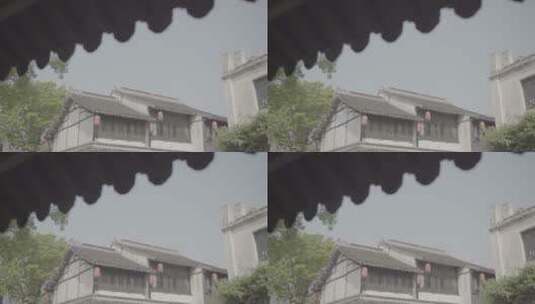 【空镜】4k江南建筑-江苏无锡巡塘古镇-房檐高清在线视频素材下载
