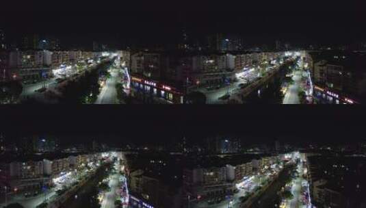 射洪城市夜晚航拍高清在线视频素材下载