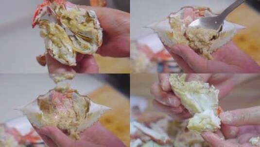 梭子蟹-吃螃蟹高清在线视频素材下载