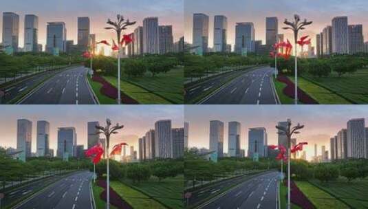4K实拍深圳市红旗飘扬高清在线视频素材下载
