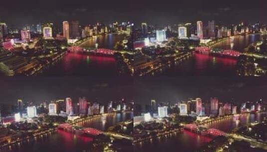 2022年国庆珠江灯光秀（海珠桥亮灯）高清在线视频素材下载