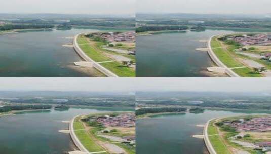 4K航拍湖南沅江岛屿自然风景视频高清在线视频素材下载