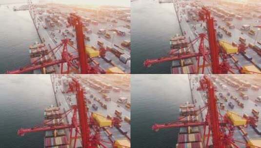 海港的集装箱高清在线视频素材下载