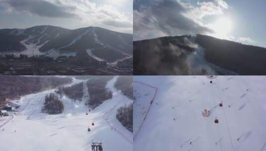 万科滑雪场 滑雪场 滑雪场航拍 大型滑雪场高清在线视频素材下载
