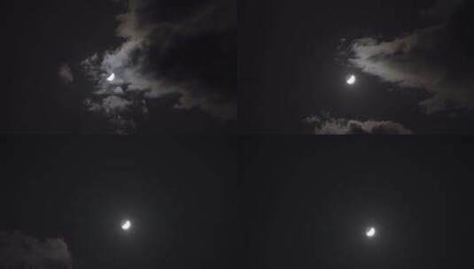月亮夜晚的月亮高清在线视频素材下载