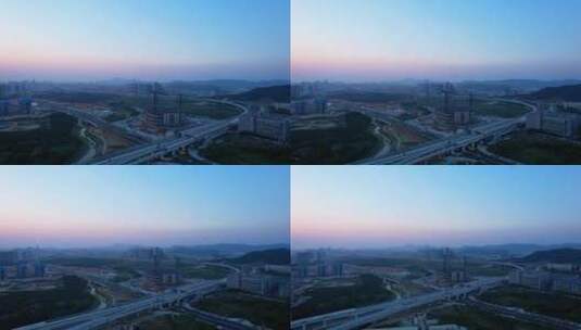 航拍深圳光明建筑交通路桥建设D高清在线视频素材下载
