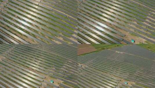 太阳能农场鸟瞰图光伏发电太阳能面板光伏面高清在线视频素材下载