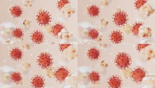 透明的红色病毒3D渲染高清在线视频素材下载