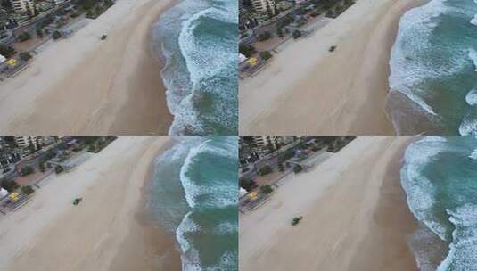 拖拉机在清理沙滩沙子高清在线视频素材下载
