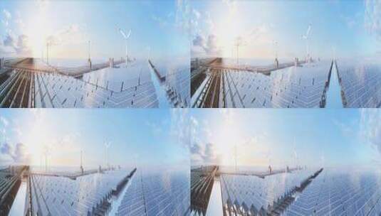 09太阳能光伏面板风力发电高清在线视频素材下载