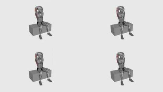 人体背部和肩部伸展扩身锻炼3D演示动画高清在线视频素材下载