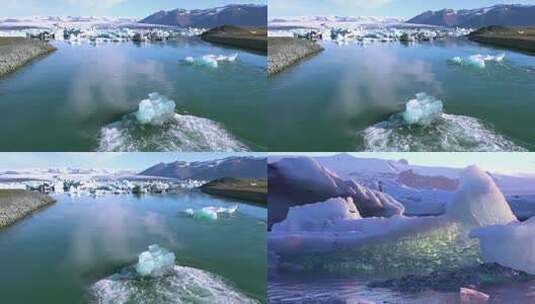 东北冬季雪原冰河美景实拍 冰雪融化高清在线视频素材下载
