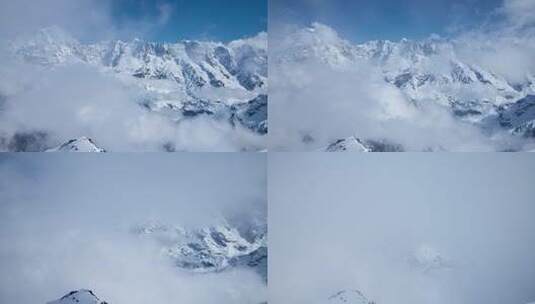 雪山山顶的延时摄像高清在线视频素材下载