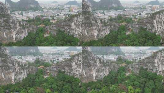 桂林南溪山4A景区航拍高清在线视频素材下载