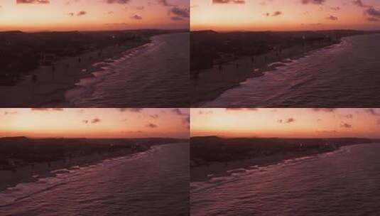 黄昏时的海边风景高清在线视频素材下载