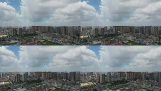 广东惠州园洲镇南方小镇城市高空航拍4K高清在线视频素材下载